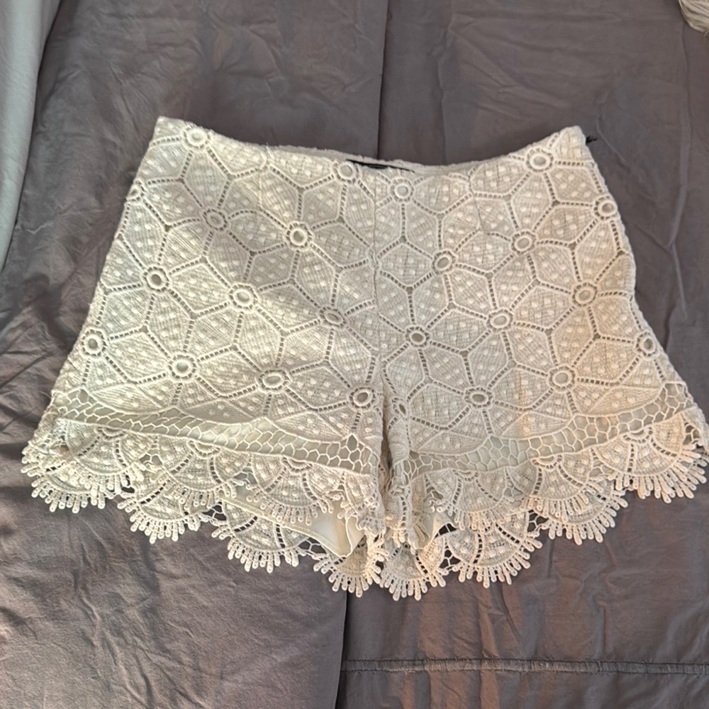 Dolce Vita Cream High Waist Lace Shorts from Anthropologie